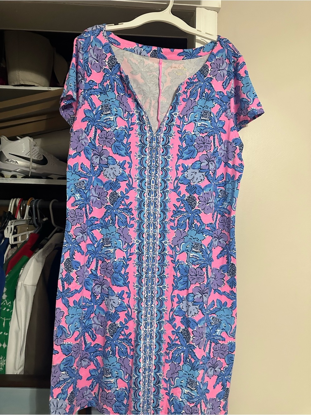 Lilly Pulitzer Pink, Blue & Lavender Floral Midi Dress